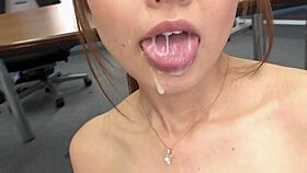 Satomi Suzuki kinky secretary toys pussy in rough office orgy 😈💦