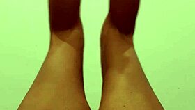 Wife's Nude Workout Spreads Her Bushy Pussy Wide Open