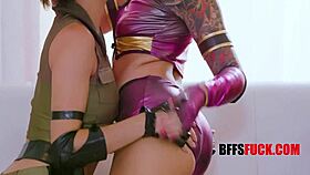 mortal kombat cosplay threesome with best friends banging cowgirl riding gangbang flawless victory style