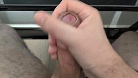 quick office wank ends in huge cum blast