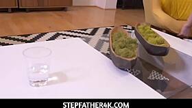 Blonde bombshell niki snow delivers sloppy blowjob to stepdad in garage