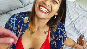 Swapping cum kisses with my Thai date tonight