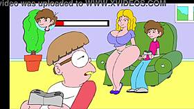 she flashes erotically on the sofa comic style