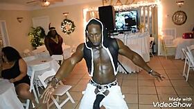 Ebony amateurs take big black cocks in wild homemade New Orleans orgy party