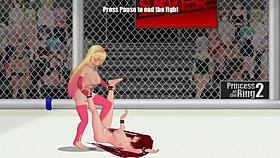 Paris Vs Ember Princess Ring Lesbian Wrestling Catfight Clash