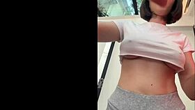 cute petite latina babe rides her massive dildo to juicy orgasm