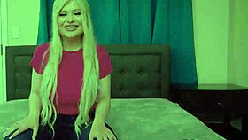 Curvy Blonde London Laurent Grinds Out Massive Cumshot