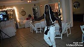 Ebony amateurs take big black cocks in wild homemade New Orleans orgy party