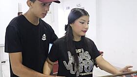 i taught my friend billiards and we had fun playing