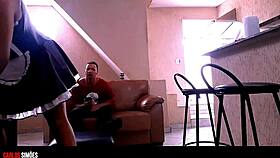 maid endures deep anal pounding from hung boss