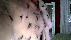 mature slut in fur coat screams through wild solo fuck