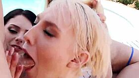 fake taxi blonde teen anal fucked hard in summer pool orgy 🚖💦