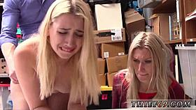 Petite blonde 18+ teen masturbates anal hardcore with older police uniform play