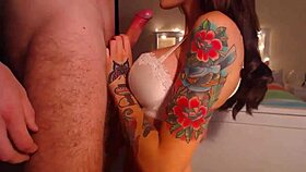 AMATEUR INKED BUSTY TEEN 18+ FUCKED HARD AND SUCKS MONSTER COCK!