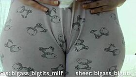 colombian bbw milf spreads juicy cameltoe pussy lips and big clit in homemade tease