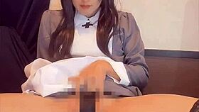 black-haired nurse crossdresser masturbates quietly in private video