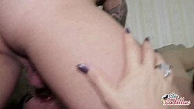 cleo cadillac double penetrated anally by two throbbing cocks