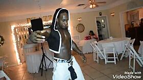 Ebony amateurs take big black cocks in wild homemade New Orleans orgy party