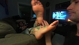 Bound Milf's Perfect Feet Licked and Toes Worshipped Intensely