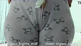 colombian bbw milf spreads juicy cameltoe pussy lips and big clit in homemade tease