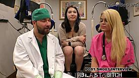 mina moon's shaved back blasted in hospital pov cumshot