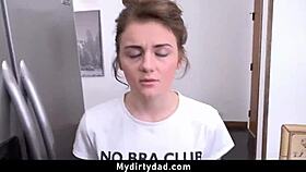 Lucky guy pounds petite teens doggystyle with huge cock