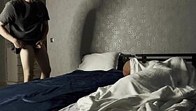 whoa guy peeks jerks closeup pussy then pounds framed ass