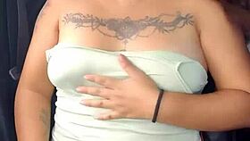 damn look at me flashing my panties and huge tits on the highway in lingerie slut mode!