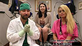 mina moon's shaved back blasted in hospital pov cumshot