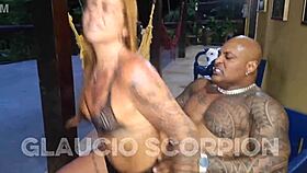 damn while the cuck bought charcoal i let the bbq guy fuck me deep