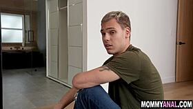 Redhead housewife takes anal pounding behind husbands back