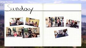 Goddess feeds three big loads smeared everywhere