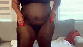 Chubby Patravontesse Jerks Off Her Monster Cock