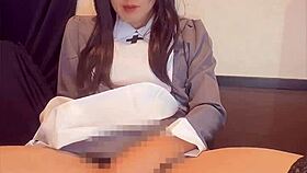 black-haired nurse crossdresser masturbates quietly in private video