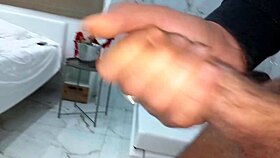 Huge Cock Shower Risky Cum Blast!