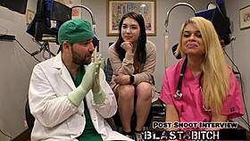 mina moon's shaved back blasted in hospital pov cumshot