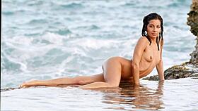 Stunning model lady showcases her beauty up close