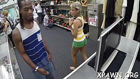 exhibitionist amateur couple delivers nasty rough blowjob and hardcore fuck