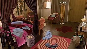 Busty maid rides huge cock