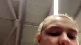 Masturbating risky in public locker room feels intense