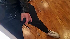 sexy moans and cumshot with dirty talk piss and leather jacket action