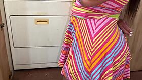 curvy latina babe shakes fat ass offers tight hole kitchen pounding!