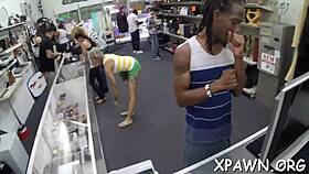 exhibitionist amateur couple delivers nasty rough blowjob and hardcore fuck