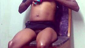 boss hammers his slut wife pussy as maid watches vibrating her tight hole