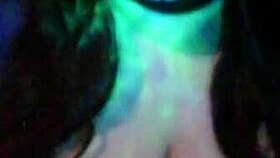 can this chubby goth milf handle that huge dildo on her big tits? 🤯🍆💦