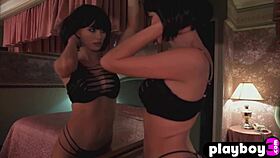 Sexy MILF Julia Logacheva strips lingerie showing huge natural tits!