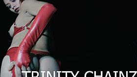 trinity chainz gropes pussy cums with dildo goth slut