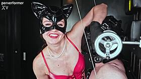 she binds him tight zaps electricity on his nipples balls cock and plug till he begs