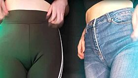 twins deliver deep scratching asmr in tight leggings and jeans erotic session