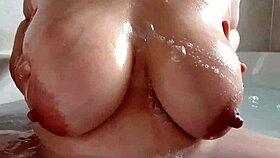 im washin my milky tits in tub they feel so full n leakin bad